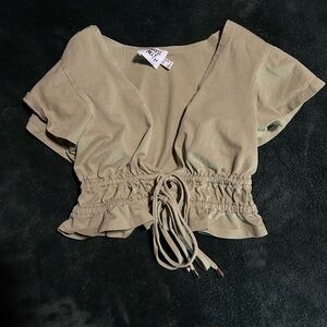 Princess Polly Sage Green Crop Top